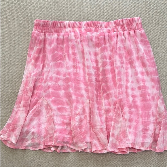 Blue Rain Pink and White Tie Front Skater Skirt - Picture 3 of 3